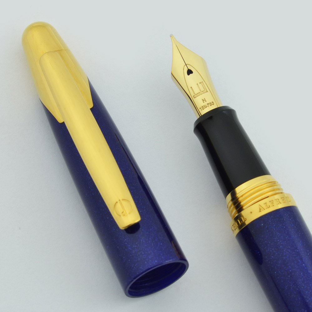 Dunhill AD2000 Fountain Pen - Metallic Blue Resin, Made by Pilot
